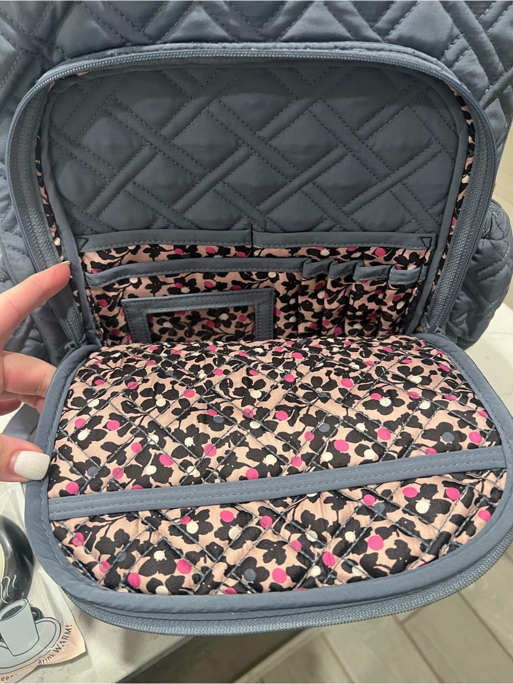 Vera Bradley Quilted Backpack - Slate blue/gray - Picture 8 of 10